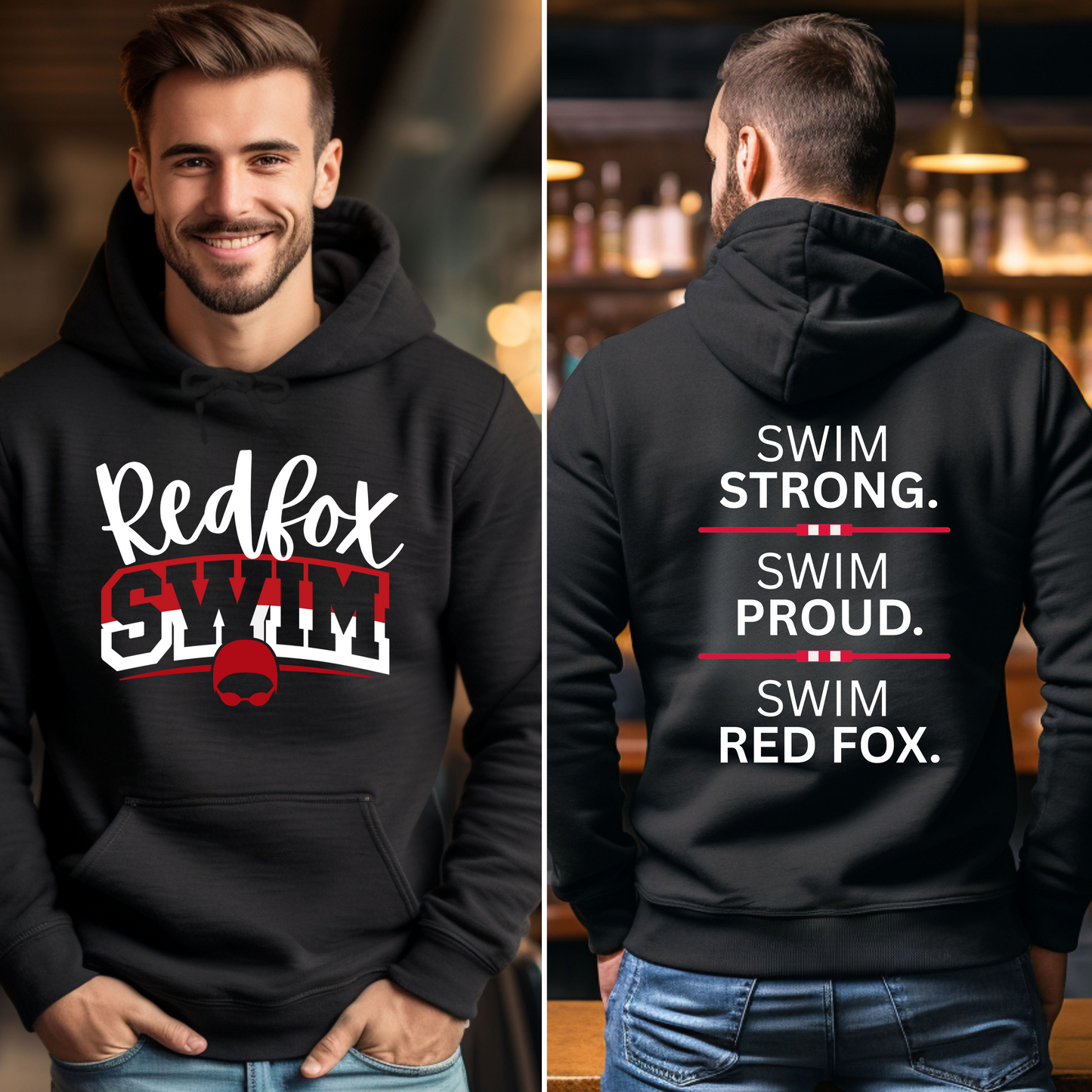 Swim Strong. Swim Proud. Swim Red Fox. Sweatshirt Version