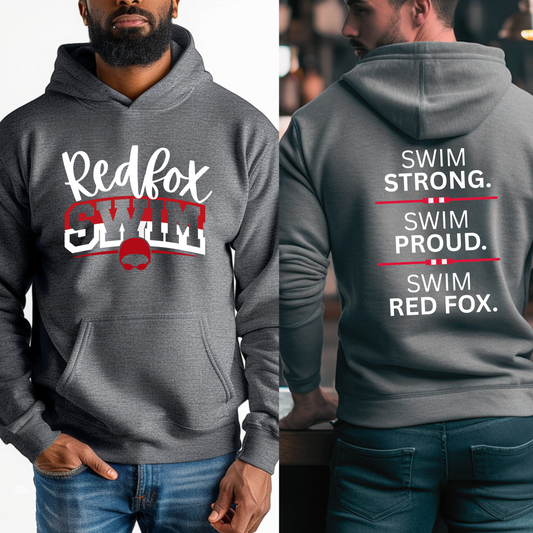 Swim Strong. Swim Proud. Swim Red Fox. Sweatshirt Version